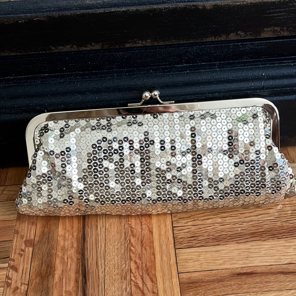 Ann Taylor Loft Gold Sequined Clutch Purse
